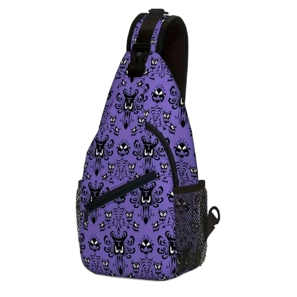 Disney’s Inspired Haunted Mansion Men’s Sling Bag - NWOT - Picture 2 of 5